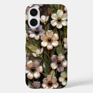 Dark Floral Stained Glass Phone Case Elegant