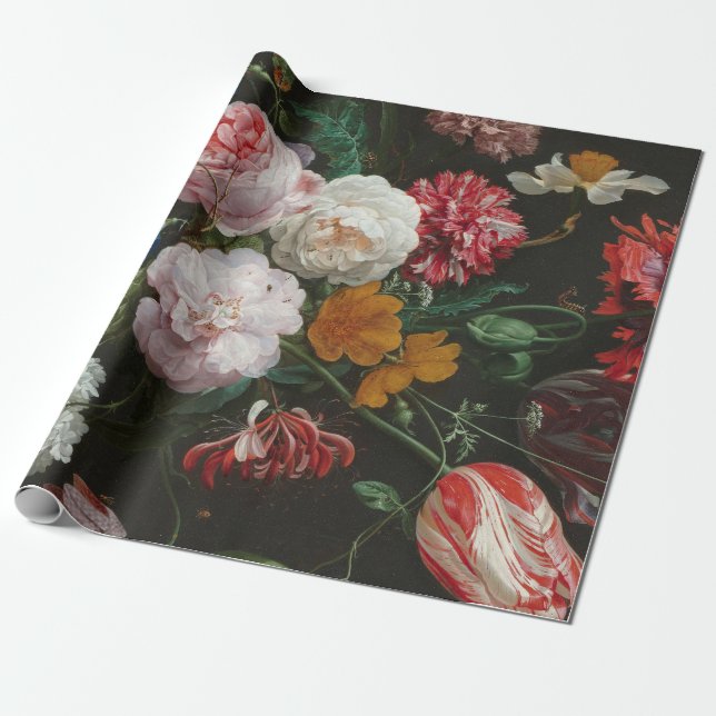 Dark Floral Still Life Paper (Unrolled)
