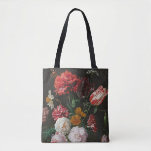 Dark Floral Still Life Tote Bag