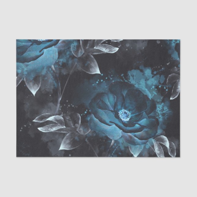 Dark Floral Tissue Paper (Front)