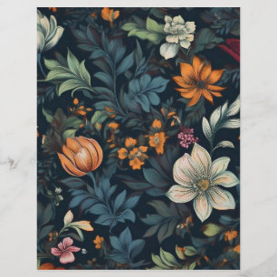 Dark Floral Vintage Stationary