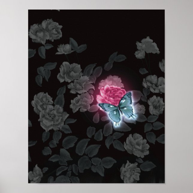 Dark Floral Wall Print (Front)