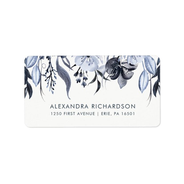 Dark Floral | Watercolor Wedding Label (Front)