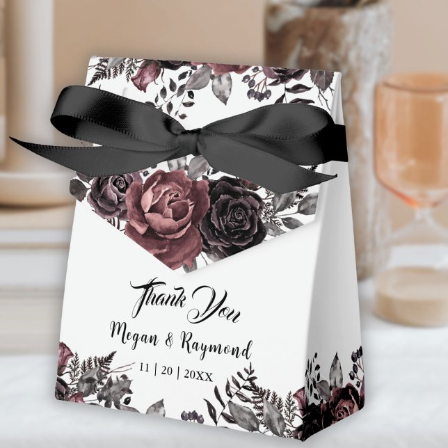 Dark Florals Elegant Gothic Wedding Favour Box (Creator Uploaded)