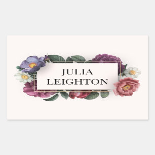 Dark Florals Rectangular Sticker