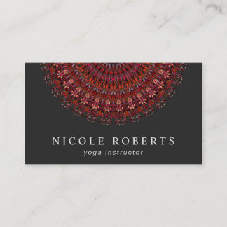 Dark Flower Garden Mandala Business Card