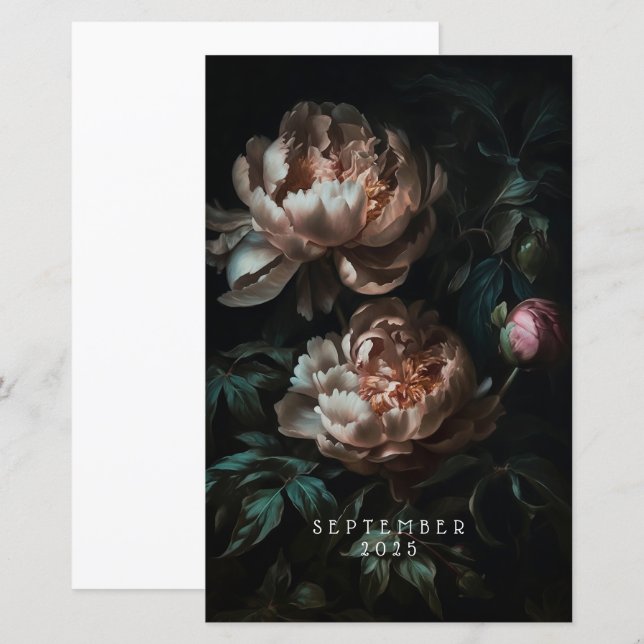 Dark Flowers Custom Text Planner Dashboard (Front/Back)