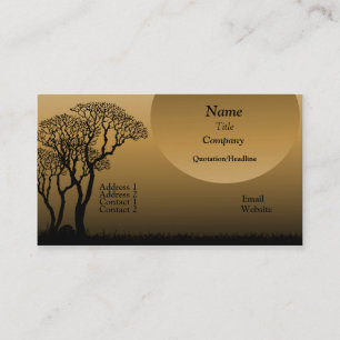 Dark Forest Business Card, Golden Beige Card