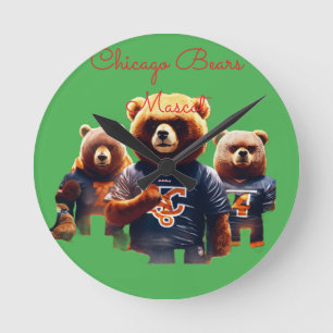 Dark Forest Chicago Bears Mascot – Evil Football  Round Clock