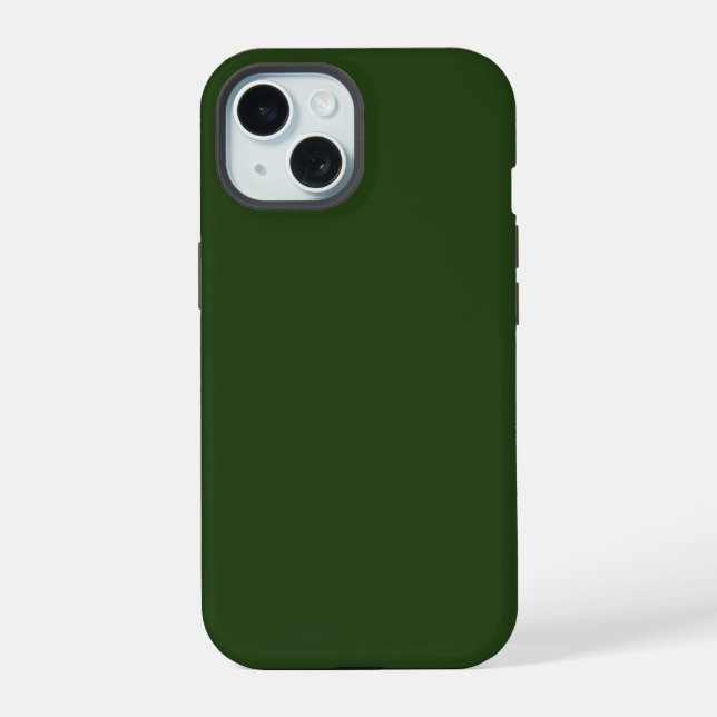 Dark Forest Green iPhone 15 Case (Back)