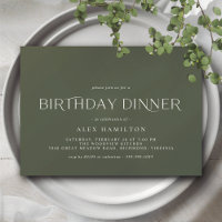 Dark Forest Green | Modern Minimal Birthday Dinner