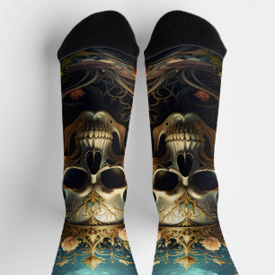 Dark Forest Skull Socks