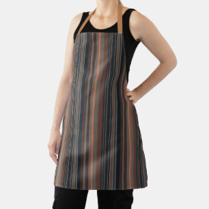 Dark Forest Woodlands Stripes Design Apron