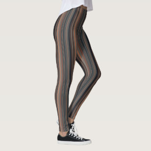 Dark Forest Woodlands Stripes Design Leggings