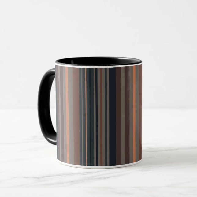 Dark Forest Woodlands Stripes Design  Mug (Front Left)