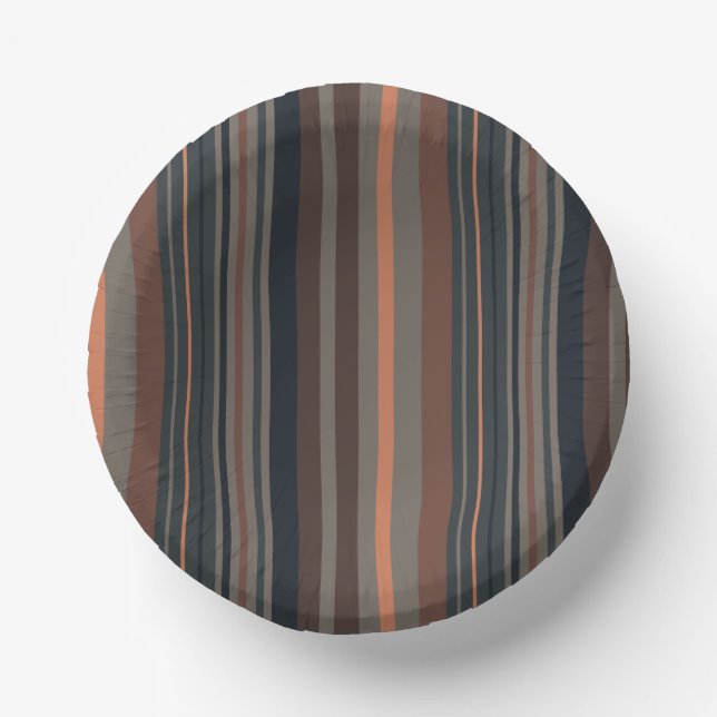 Dark Forest Woodlands Stripes Design  Paper Plate (Front)