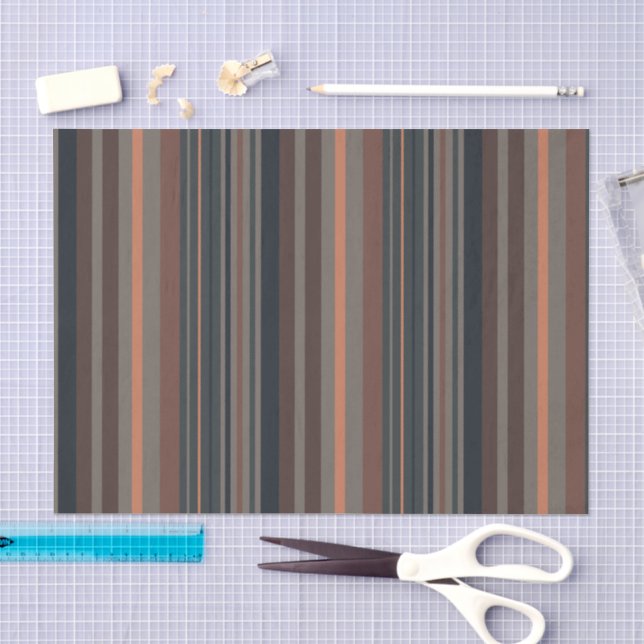 Dark Forest Woodlands Stripes Design  Tissue Paper (Craft)
