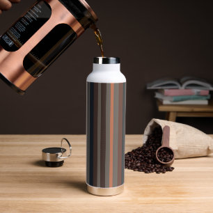 Dark Forest Woodlands Stripes Design  Water Bottle
