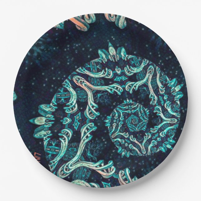 Dark fractal elegance dinner plate (Front)