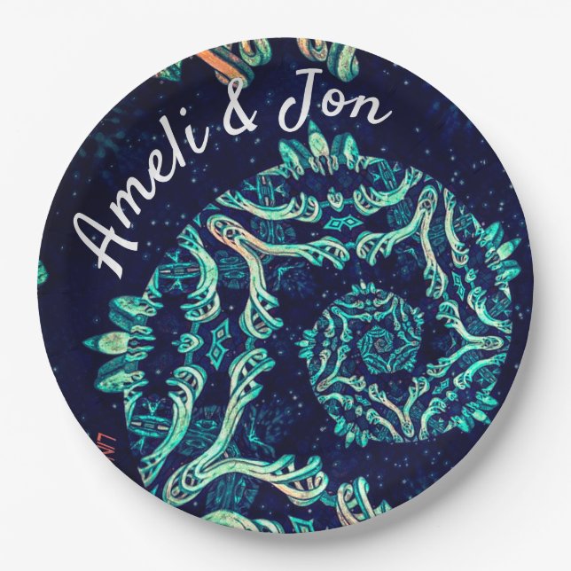 Dark fractal elegance dinner plate (Front)