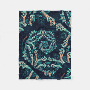 Dark fractal elegance fleece blanket