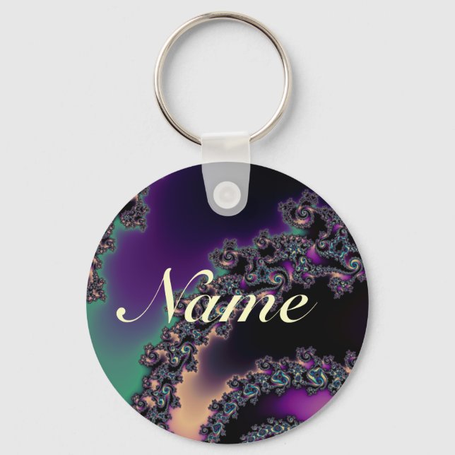 Dark Fractal Personalised Keychain (Front)