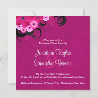 Dark Fuchsia 5.25" Wedding Rehearsal Dinner Invite