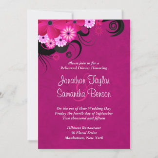 Dark Fuchsia 5x7 Wedding Rehearsal Dinner Invites