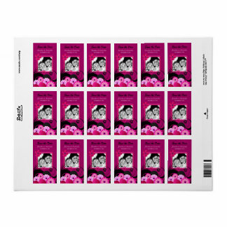 Dark Fuchsia Photo Save The Date Favour Labels