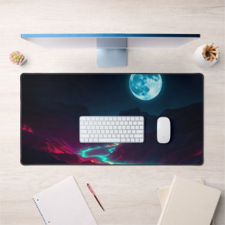 Dark Galaxy Moon Desk Mat – Celestial Aesthetic Of
