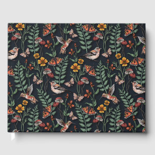 Dark Garden Birds & Butterflies Guest Book