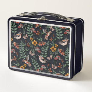 Dark Garden Birds & Butterflies Metal Lunch Box