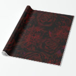 Dark Garden Red Romantic Flowers Gothic Wedding Wrapping Paper<br><div class="desc">wrapping paper</div>