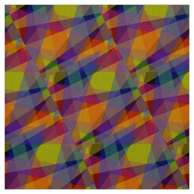 Dark Geometric - Polyester Poplin Fabric (Swatch)