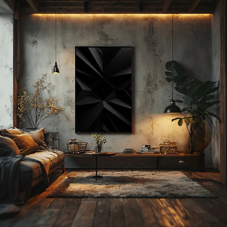 Dark Geometry Minimalist Abstract Canvas Print