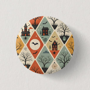 Dark ghost pattern 3 cm round badge