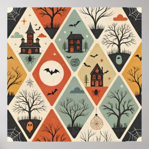 Dark ghost pattern poster