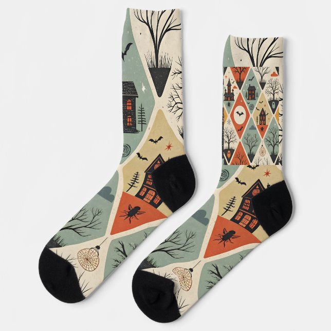 Dark ghost pattern socks (Left)