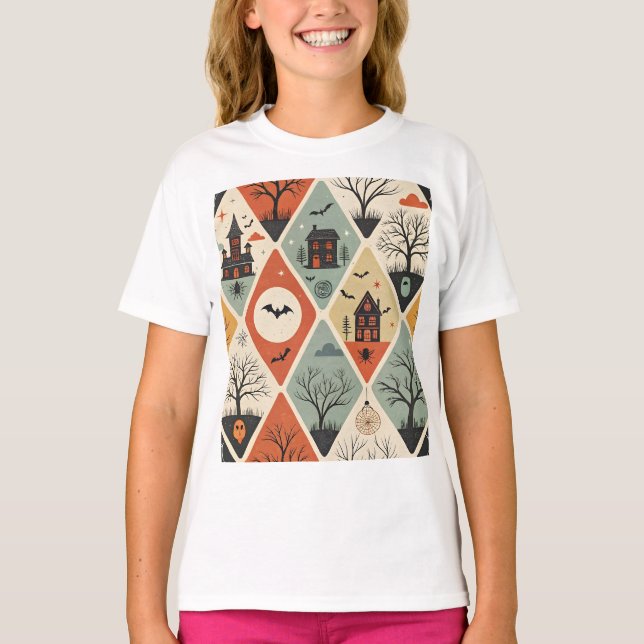 Dark ghost pattern T-Shirt (Front)