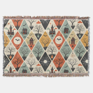 Dark ghost pattern throw blanket
