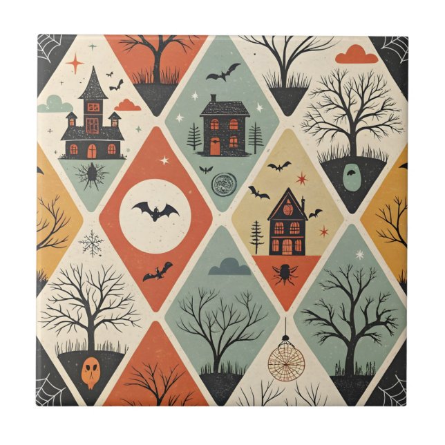 Dark ghost pattern tile (Front)