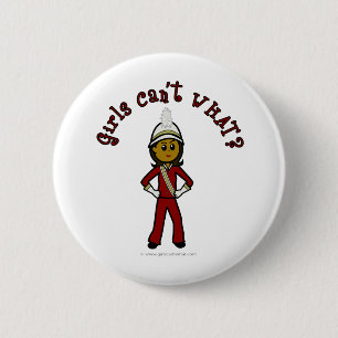 Dark Girl in Red Marching Band Uniform 6 Cm Round Badge