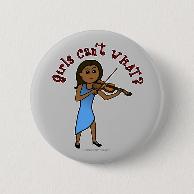 Dark Girl Playing Violin 6 Cm Round Badge (Front)