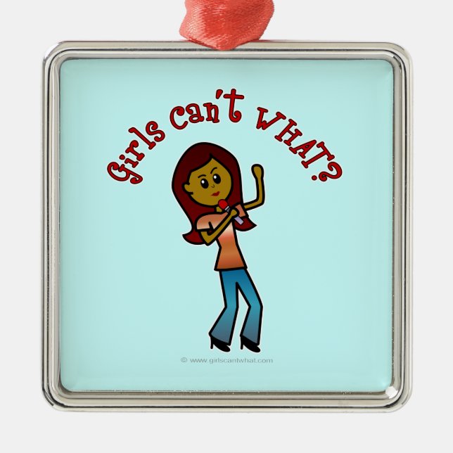 Dark Girl Singer Metal Tree Decoration (Front)