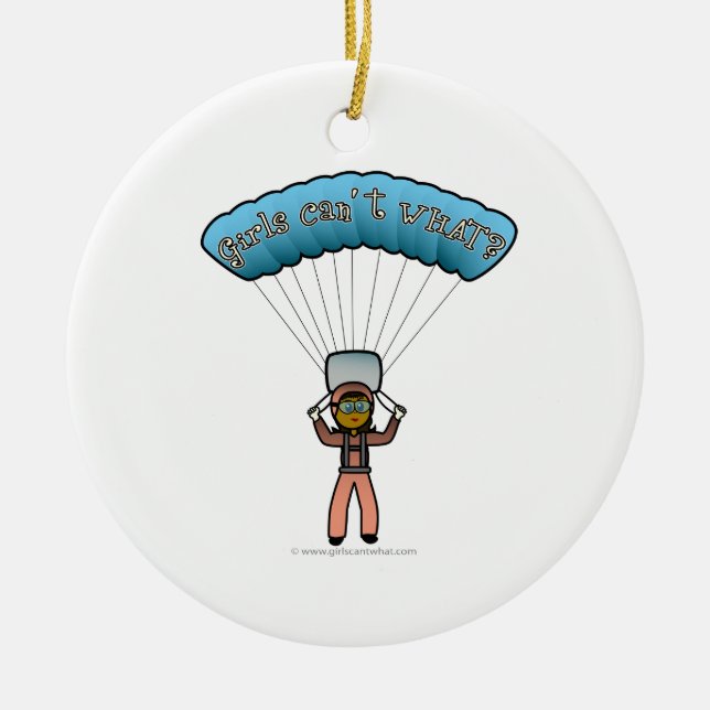 Dark Girl Sky Diver Ceramic Tree Decoration (Front)