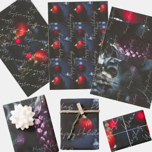 Dark glamour Christmas ornaments  Wrapping Paper Sheet