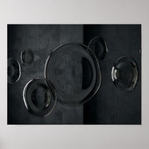 Dark Glass Orb Composition Abstract Wall Art