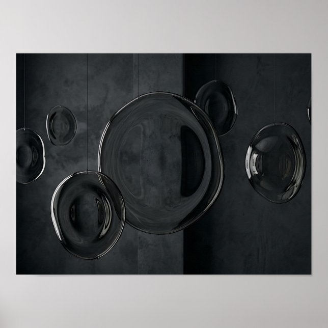 Dark Glass Orb Composition Abstract Wall Art (Front)