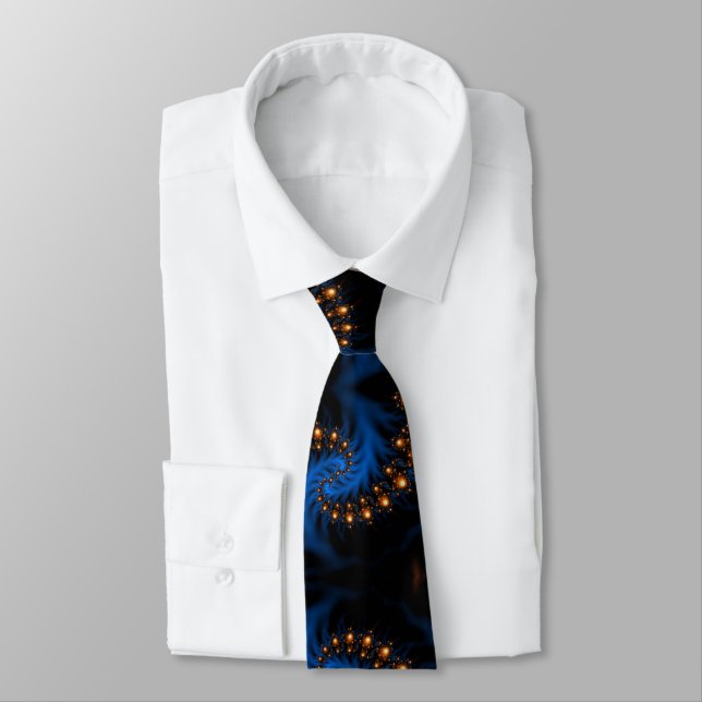 dark glowing fractal lights pattern tie (Tied)