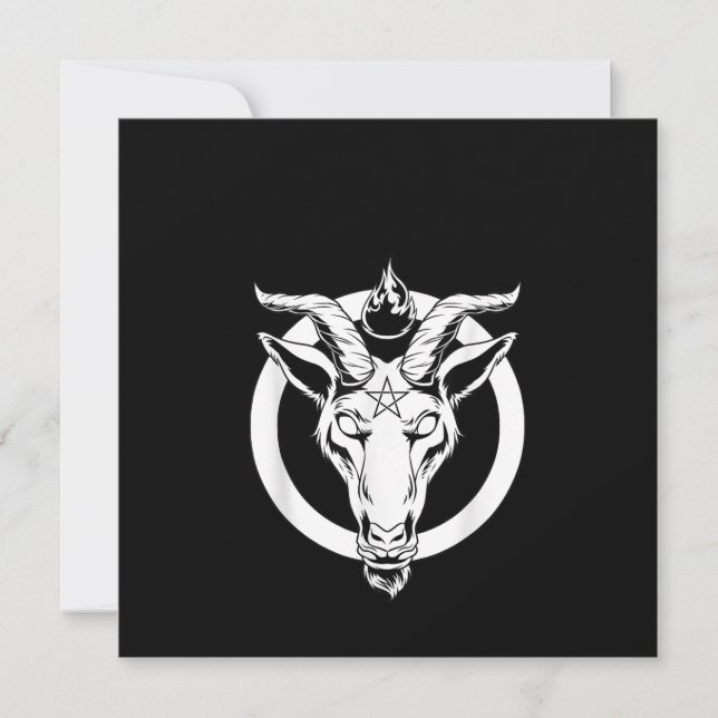 Dark Goat Baphomet, Satanic Lucifer Beelzebub Gift Invitation (Front)